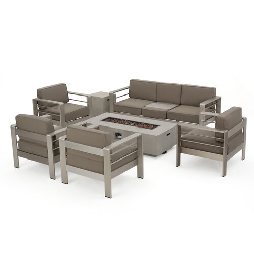 Wade Logan Caggiano Person Outdoor Seating Group With Cushions